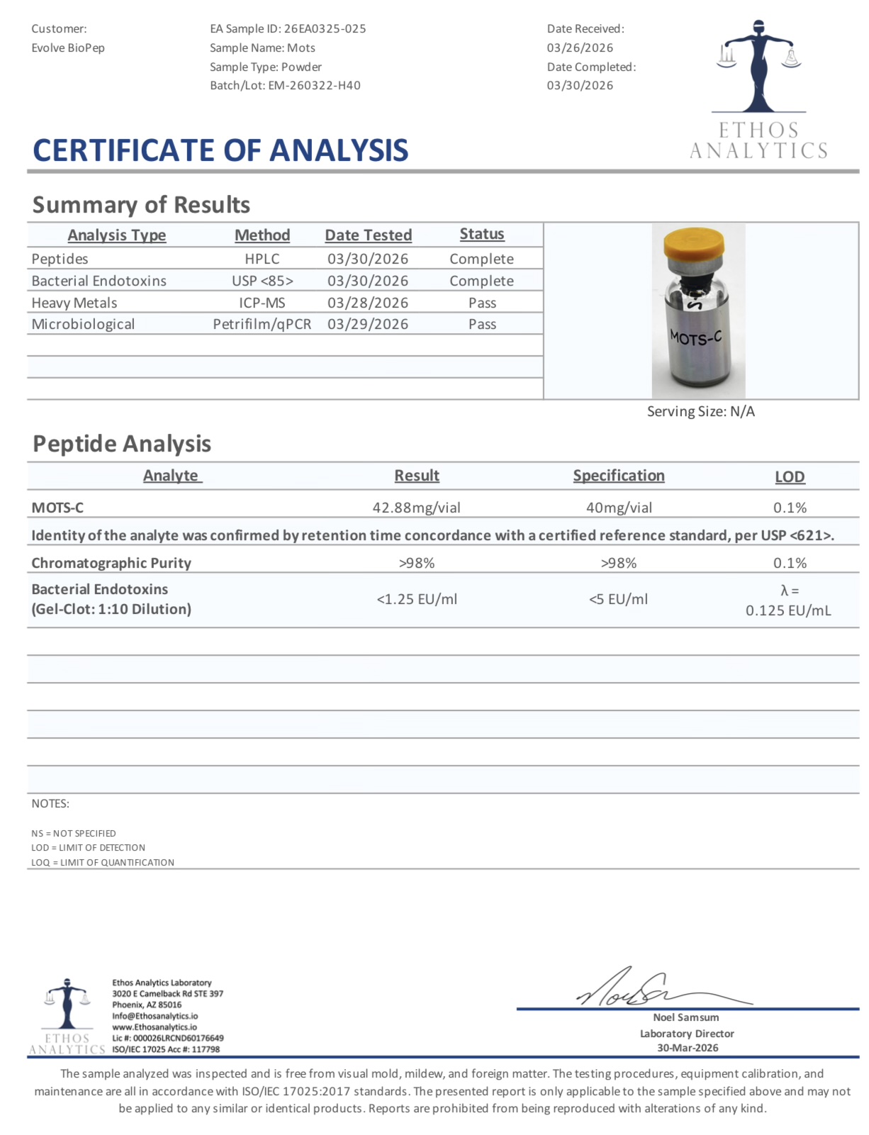 Mots-C 40mg Research Peptide - Image 2
