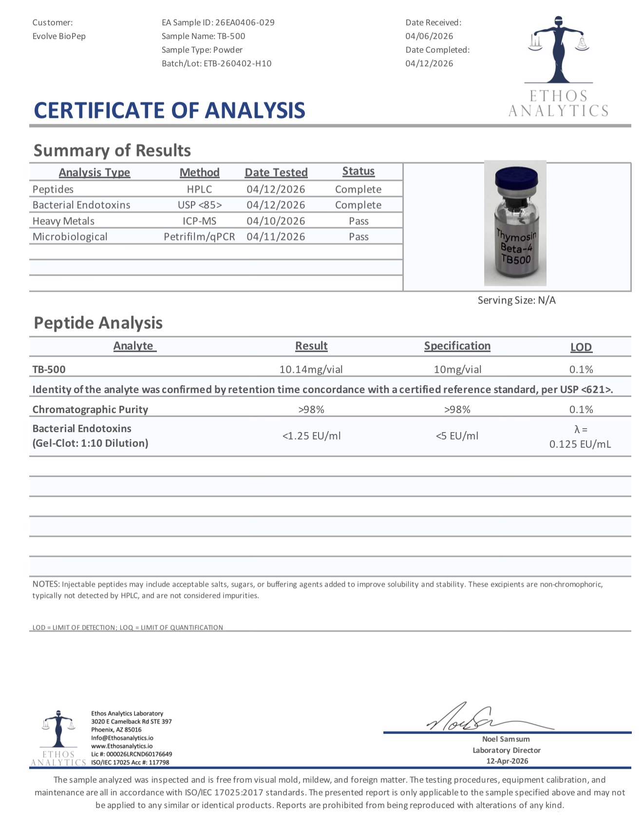 TB500 Thymosin Beta 4 Research Peptide 10mg - Image 2