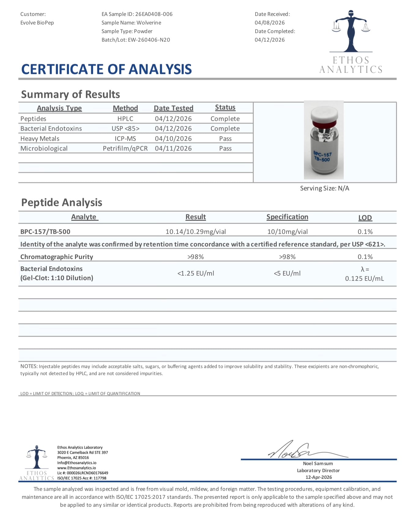 BPC/TB500 20mg (10/10mg) Research Peptide - Image 2